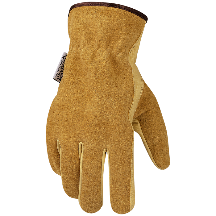 Top Grain Beige Split Cowhide Back Drivers Glove